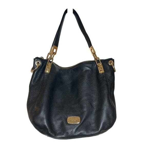 Michael Kors Handbags - Michael Kors Black Pebbled Leather Brooke Claret Satchel/Shoulder